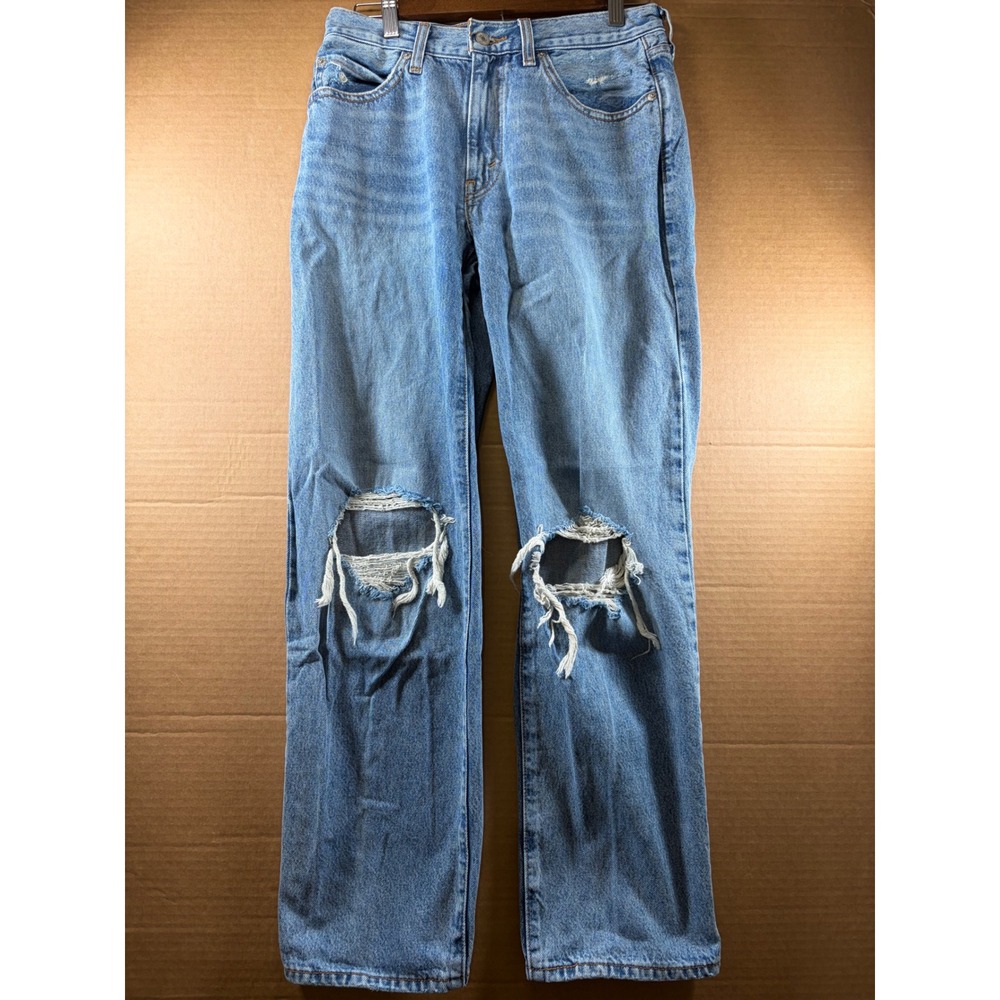 Levi's '94 Baggy Jeans Womens Size 27 Light Wash Blue Distressed Ripped‎ Denim